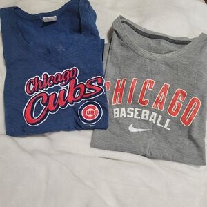 Nike Chicago Cubs Top Ladies Small Womens Tee Shirt Bundle Lot Of 2 Baseball MLB